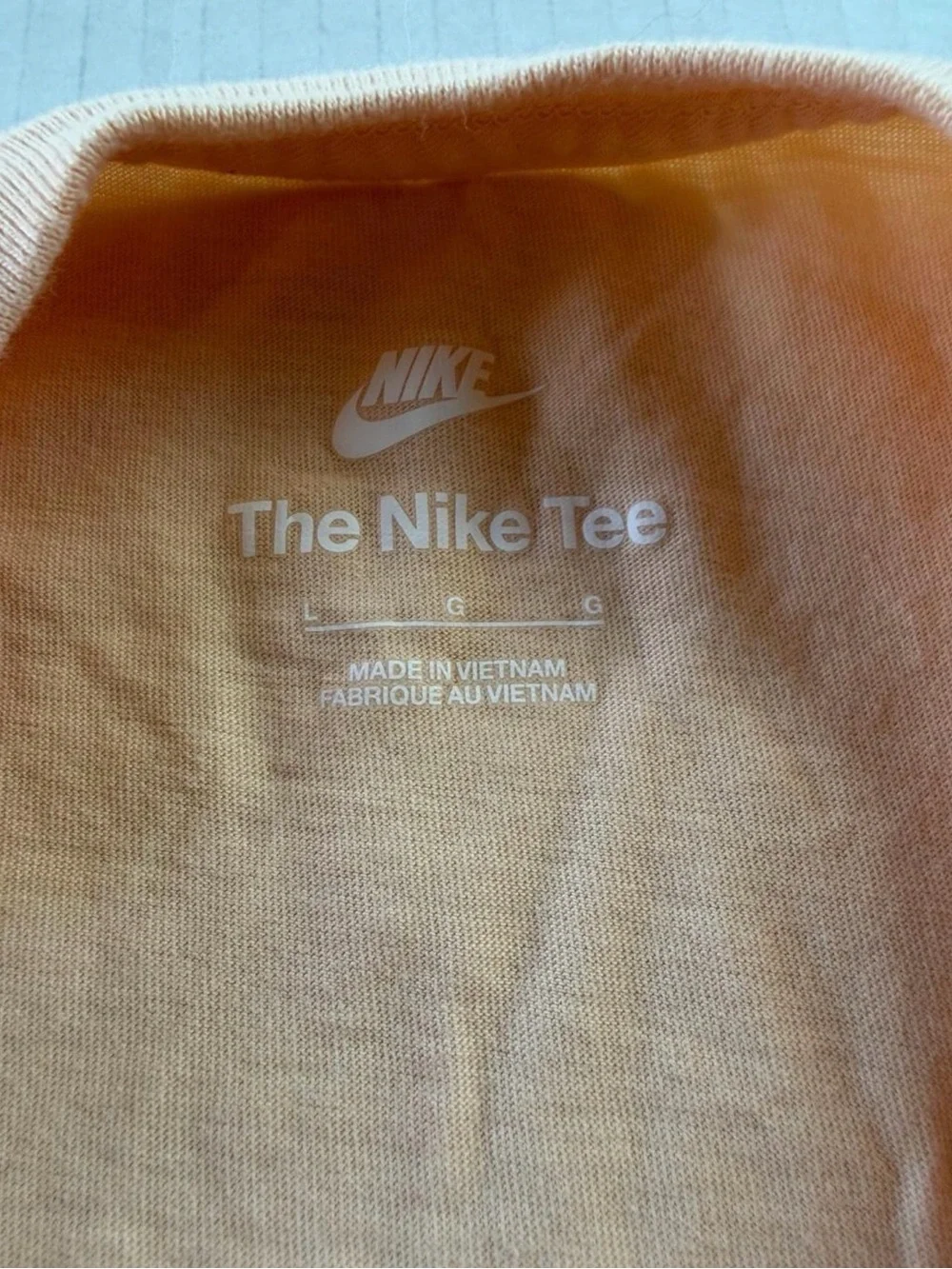 Nike Men’s Peach Short Sleeve Graphic Tee with Orange Mountain Print